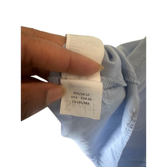 Bardot Women's Off-Shoulder Ruffle Mini Dress US 6 Light Blue 100% Viscose - Picture 8 of 11